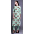 thumbnail image 3 of Bimba 3/4 Sleeve Straight Tunic Tops Printed Kurta Summer Wear For Women, 3 of 6