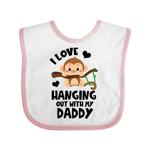 Inktastic Monkey I Love Hanging out with My Daddy Boys or Girls Baby Bib