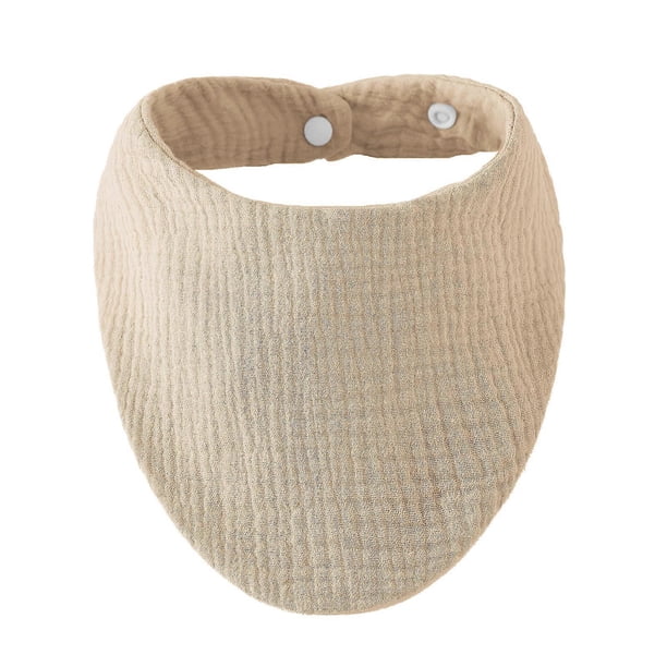 1 Pc Baby Bibs Cotton Accessories Newborn Solid Color Snap Button Soft for Triangle Towel Feeding Drool Bibs Yellow