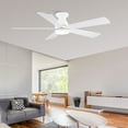 thumbnail image 5 of PHORUS 52" Low-Profile Flush Mount Ceiling Fan with Light, Modern White RGB Design, App & Remote Control, 8-Blade Airflow, Dimmable LED, Reversible Motor, Indoor & Covered Outdoor Use, 5 of 6