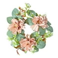 thumbnail image 5 of FashionCha Christmas Candle Ring Wreaths for Tapered Candles, Pillar Candle Holders, Ornaments, Small Artificial Wreaths for Dining Room Decoration pink, 5 of 7
