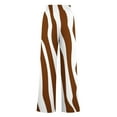 thumbnail image 3 of WFJCJPAF 2025 New Product Khaki Pants for Women Uniform,Women's Fashionable Striped Printed Drawstring Wide Leg Pants - Coffee XXL, 3 of 4