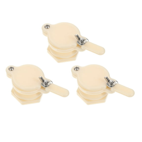 TABLZONE 3-Pack Honey Gate Valve for Beekeeping, ABS White Honey Extractor Accessory 4.7 x 2.4 x 1.8 Inches