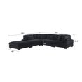 thumbnail image 2 of Bentley Setup 2 Modern style Sectional made with Corduroy Fabric in Black, 2 of 18