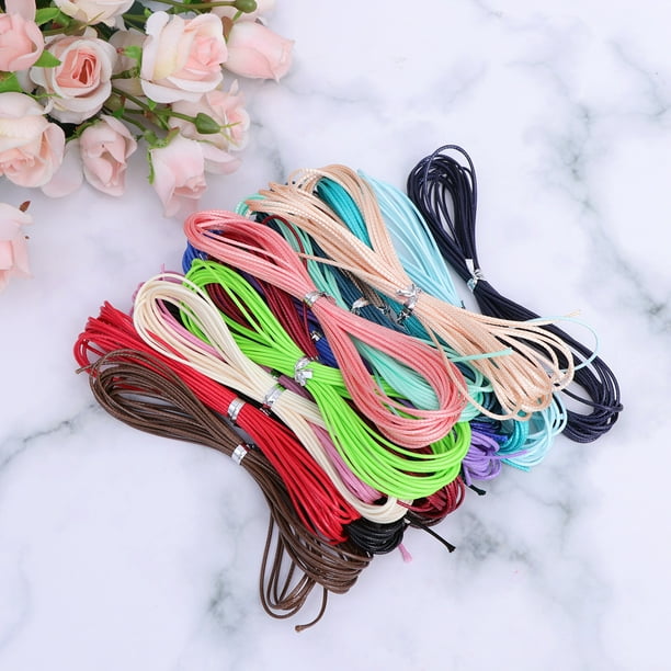 20pcs Colorful Wax Cord DIY Serpentine Rope Hand Knit Wax Rope Jewelry Making Wire for Bracelet Necklace