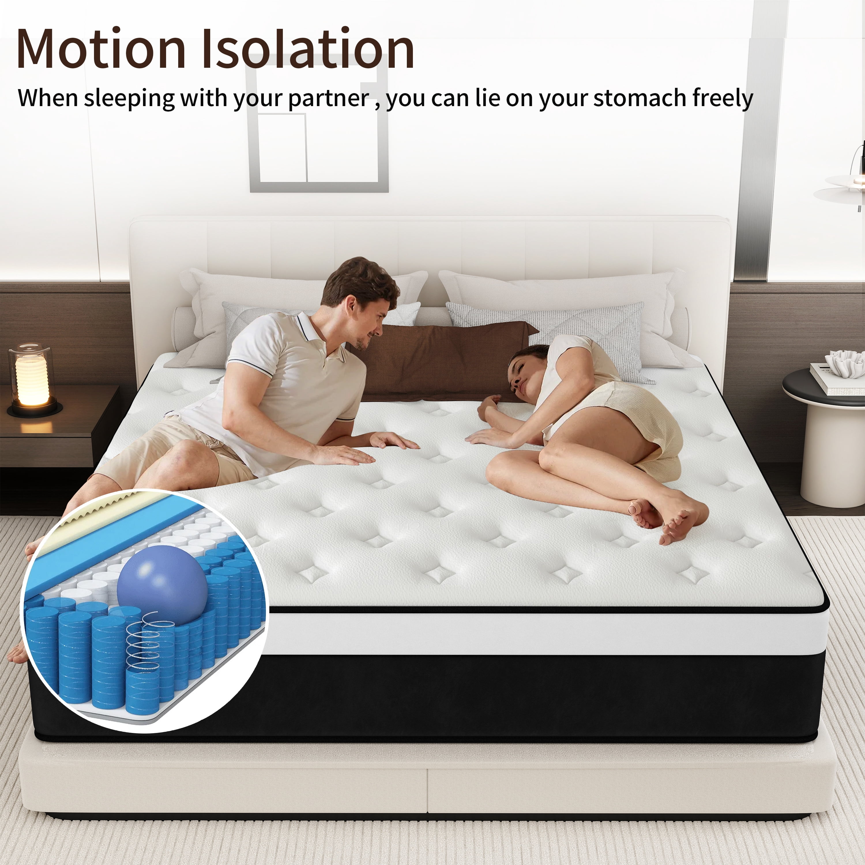 DalisTairy 14 inch Hybrid Mattress in a Box, Gel Memory Foam and Pocket Spring ,Queen Mattress