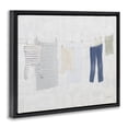 thumbnail image 4 of Stupell Industries Laundry Day Hanging Clothes Bath & Laundry Painting Black Floater Framed Canvas Art Print Wall Art, 31 x 25, 4 of 10