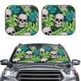 thumbnail image 2 of Saiise Skull and Palm Leaves for Foldable Car Sun Shades (2-Pack) Offer Sun Protection with an Easy-fold Design for Convenient Windshield Shading-Medium, 2 of 6
