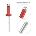 thumbnail image 4 of Unique Bargains Rivets Aveugles à Tête Ronde Plate en Aluminium de 4 Mm x 12 Mm, Pack de 200 Rouge, 4 of 5
