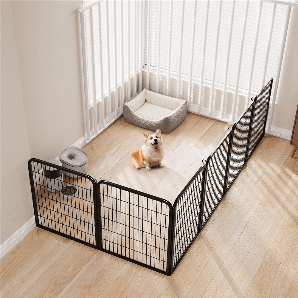 Yaheetech 31.5''H 2 Panels Dog Playpen, Black