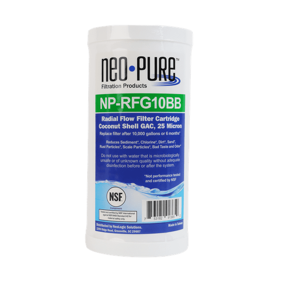 Neo-Pure NP-RFG10BB 10 BB Radial Flow GAC Carbon Water Filter 25 mic