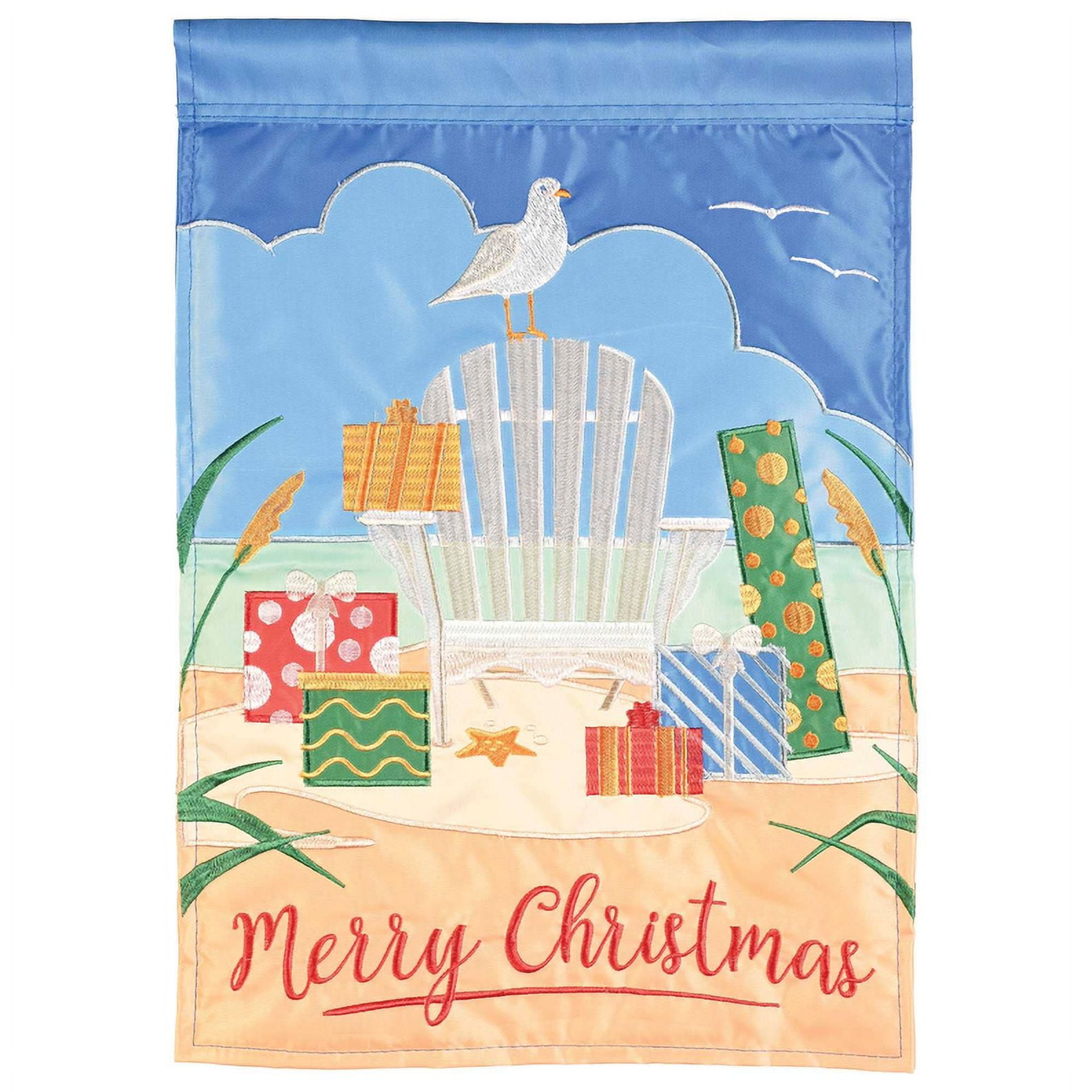 Magnolia Garden Merry Christmas Beach Chair 29 x 42 Inch Polyester Garden Flag