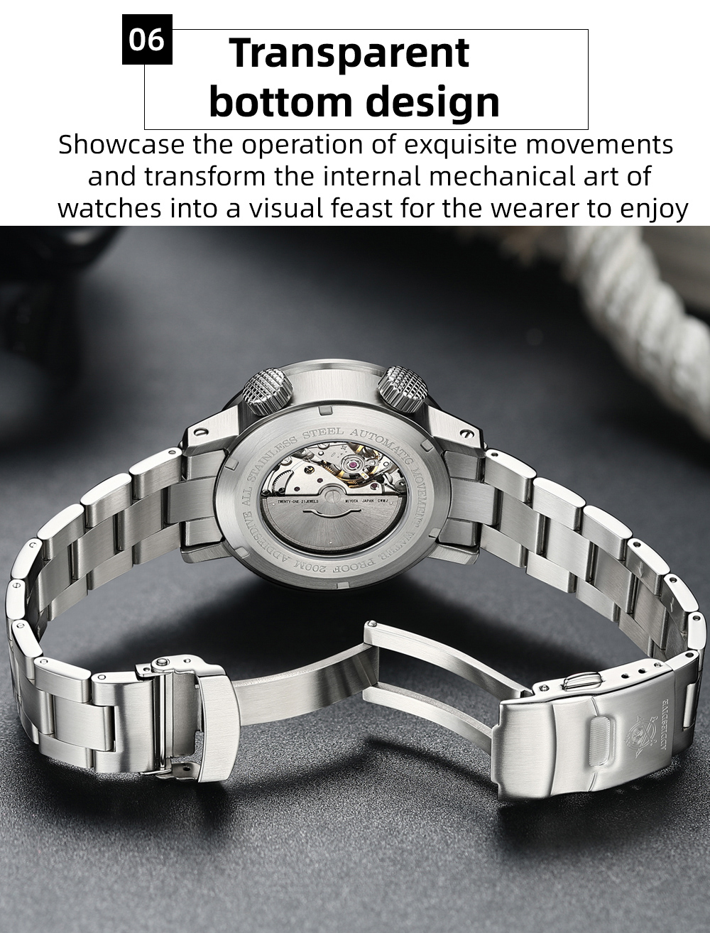 ADDIESDIVE Men's Automatic Watch Dive 200M Waterproof, Japanese Movement, Sapphire Crystal Stainless Steel Blue Luminous Mechanical Watches for Men