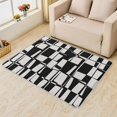 thumbnail image 2 of Geometry Rugs for Living Room Bedroom - Black and White Rug 4x5 - Geo Carpet for Home Decor - Washable Non Slip Patterned Indoor Large Area Rug - Soft & Low Pile (ZJ&527), 2 of 7