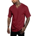 thumbnail image 3 of Mfakffe V Neck Mens T-Shirts Short Sleeve Summer Comfort T Shirts for Men V Neck Breathable Comfy T Shirts for Men Solid Tees, 3 of 5