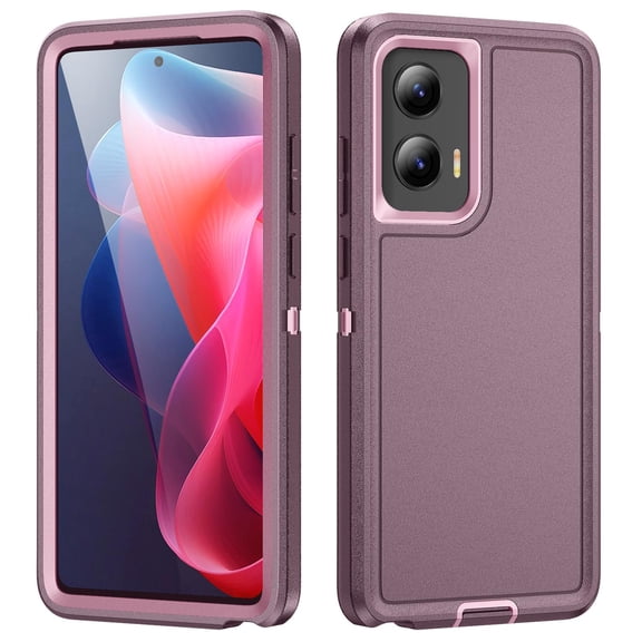 Rugged Case for Motorola G Stylus 5G 2024, Heavy Duty Triple-Layers Military Grade Shockproof Cover, Scratch Resistant Non-Slip Camera Lens Protection Hybrid Case for Motorola G Stylus 5G 2024, Purple