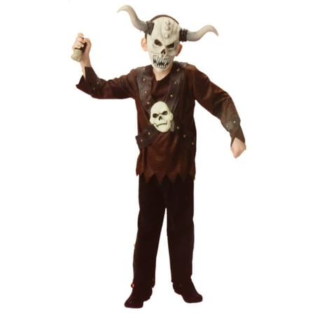 Boys Evil Viking Halloween Costume Top, Pants & Mask Medium