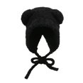 thumbnail image 3 of Tittly Winter Hats Beanie Hat Female Cute Bear Ears Warm Knitted Ear Cap Sweet Show Young Everything Winter Woolen Hat Skull Caps Hats for Women Black One Size, 3 of 3