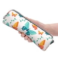 thumbnail image 4 of XMXT Leather Pencil Case, Green Butterfly Print Large Capacity Pencil Pouch for Student Teens Women, 4 of 9