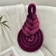 thumbnail image 4 of Cojín de respaldo del sofá con arpa tejida | Acento decorativo de poliéster polar | Almohada de bolas nudadas de felpa para oficina en casa | 48x26x12cm | Marrón caqui Oro Rojo, 4 of 6