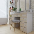 thumbnail image 7 of Cortesi Home Tilly Accent Chair with Bow Detail, White Faux Fur, 7 of 7