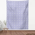 thumbnail image 3 of Ambesonne Flower Fabric by the Yard Upholstery, Art and Craft Flower, 10 Yards, White and Blue, 3 of 4
