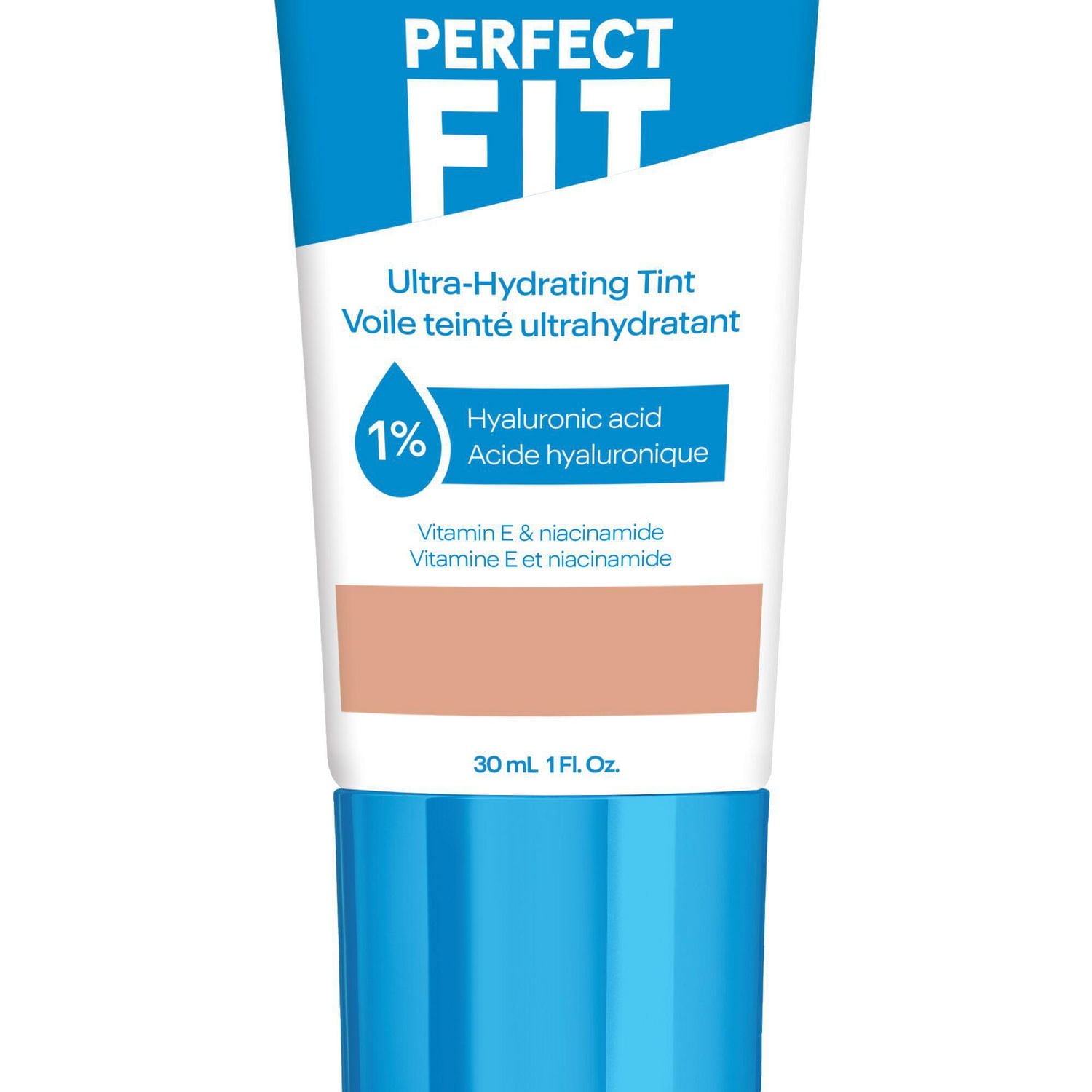 Perfect Fit Ultra-Hydrating Tint with 1% hyaluronic acid, niacinamide, caffeine and vitamin E