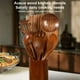 thumbnail image 3 of Acacia Wood Cooking Shovel Wooden Long Handle High Temperature Resistant Wooden Shovel Household Acacia Wood Cooking Shovel Soup Spoon Solid Wood Salad Spoon Salad Fork Set, 3 of 7