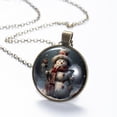 thumbnail image 6 of Christmas Snowman Necklace Personalized Custom Photo Round Pendant Adjustable Stainless Steel Necklaces with Gift Box for Men Women Mothers Valentine's Jewelry Gift, 6 of 6