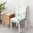 thumbnail image 4 of Sage Green Dining Room Chair Covers Set of 6, Farmhouse Leaf Watercolor Floral Dining Chair Covers, Stretch Removable Washable Dining Chair Covers for Holiday Kitchen Dining Room Decor, 4 of 6