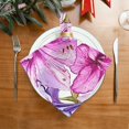 thumbnail image 3 of Iauyy Satin Napkins Set of 1- Pink-purple Watercolor Lily DIY Printing Decoration Cloth Napkin- Easy Care for Home/Party, 3 of 8