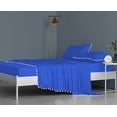 thumbnail image 3 of DNG Creations 4 Piece Pom Pom Sheet Set 100% Egyptian Cotton, White Pom-Pom Fringe Solid Pattern 10 Inch Deep Pocket ( Solid Royal Blue - King ), 3 of 7