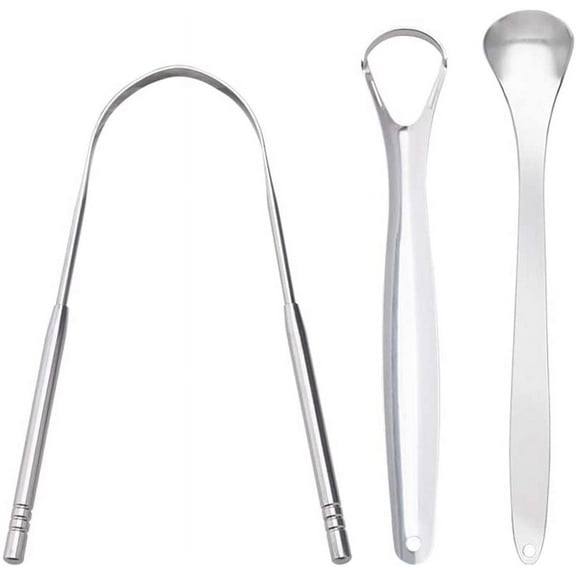 Scrapers Tongue Scraper Stainless Steel Tongue Scraper Tongue Cleaner Metal Tongue Brush Set Helps Fight Bad Breath Tongue Scraper Stainless Steel Tongue Metal