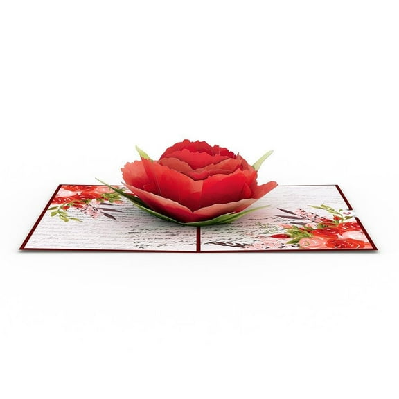Lovepop Love Rose Bloom Pop Up 3D Greeting Card, 5" x 7", Envelope Included
