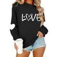 thumbnail image 4 of Ounisa Womens Valentines Sweatshirt Funny Love Heart Letter Long Raglan Sleeve Graphic Shirt Casual Pullover Top, 4 of 8