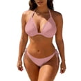 thumbnail image 2 of Two Piece Triangle Bikini Sets for Women String Bathing Suit Halter Top with Side Tie Bikini Bottom Complexion 3XL, 2 of 5