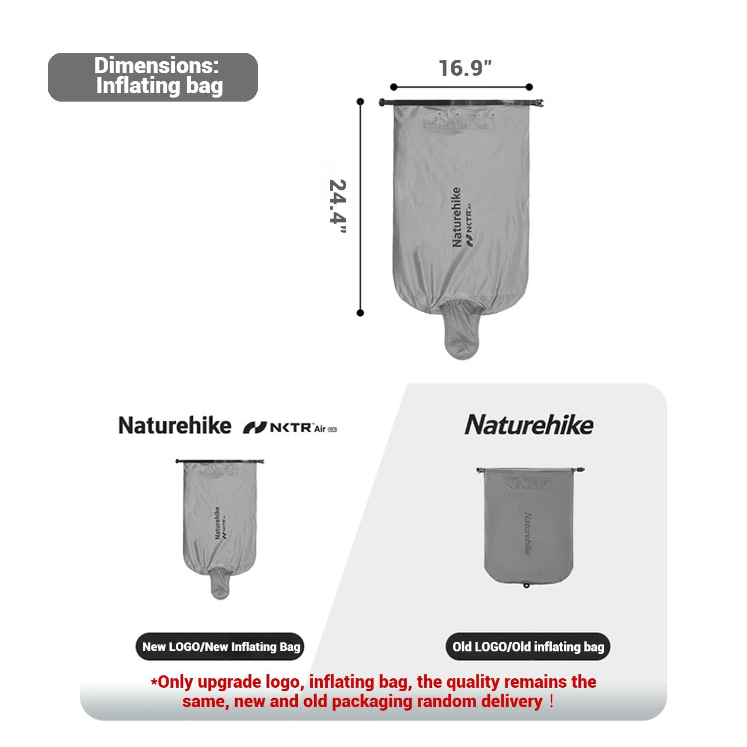 Naturehike, Ultralight Inflatable Sleeping Pad, Outdoor Hiking Insulated Camping Air Mattress, Portable Backpacking Air Sleeping Pad, Double-layer Air Valve, Thickened & Shock Absorption, R value 5.8