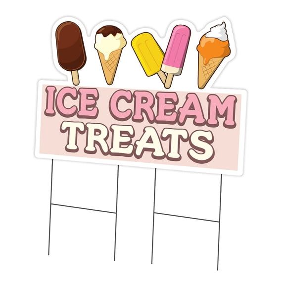 SignMission C-DC-2436-Ice Cream Treats 24 x 36 in. Yard Sign & Stake - Ice Cream Treats