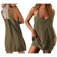 thumbnail image 2 of Vestido Deportivo para Mujer con Pantalones Cortos Debajo, Sin Mangas, Tirantes Finos, Ropa Deportiva, Verde , Talla L, 2 of 6