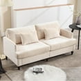 thumbnail image 2 of MOONMISS chenille Fabric Loveseat sofa, 2-Seat Upholstered for Living Room,Brown wood feet Beige, 2 of 5
