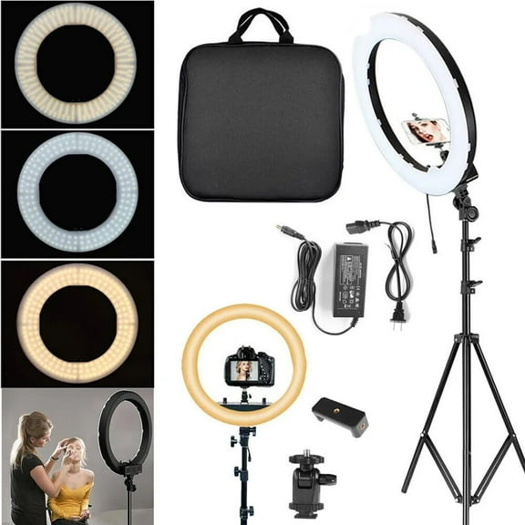 Tianlaimei 18" inch LED Selfie Ring Light with Tripod Stand & Phone Holder for Makeup Live Stream Youtube Video Photography Shooting