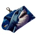 Shark Key Holder Wallet with 6 Hooks, Side Pockets, and ID Card Holder