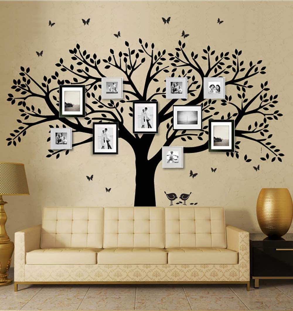 Family Nature Wall Sticker Decal Trees and Birds Vinyl Room Art Decor DIY Leaves