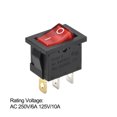 thumbnail image 3 of Interruptor de palanca para barco Luz LED roja DC 12-24V Interruptor de palanca para barco coche marino ON/OFF AC 250V/6A 125V/10A, 1pcs, 3 of 4
