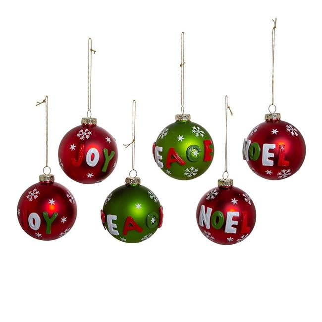 6 Hand Painted Glass Baubles Christmas Tree Decorations 80 mm/8cm,high quality!
