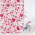 thumbnail image 4 of Valentines Shower Curtain Pink Love Romantic Heart Bathroom Curtians with Hooks Set Waterproof Fabric for Bath Decor Home Decorations 72x72 in, 4 of 7