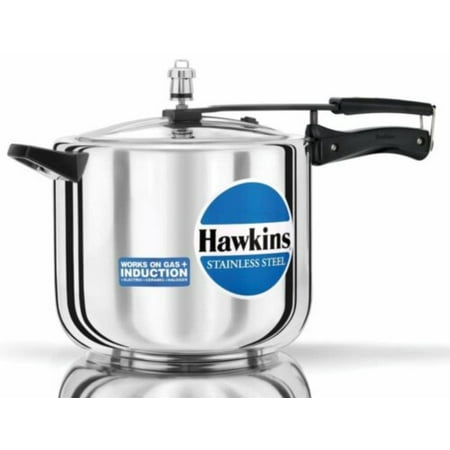 Silver Pressure Cooker 10 Liters, Stainless Steel Inner Lid Cooker, Induction Cooker - For 10 To 14 Persons