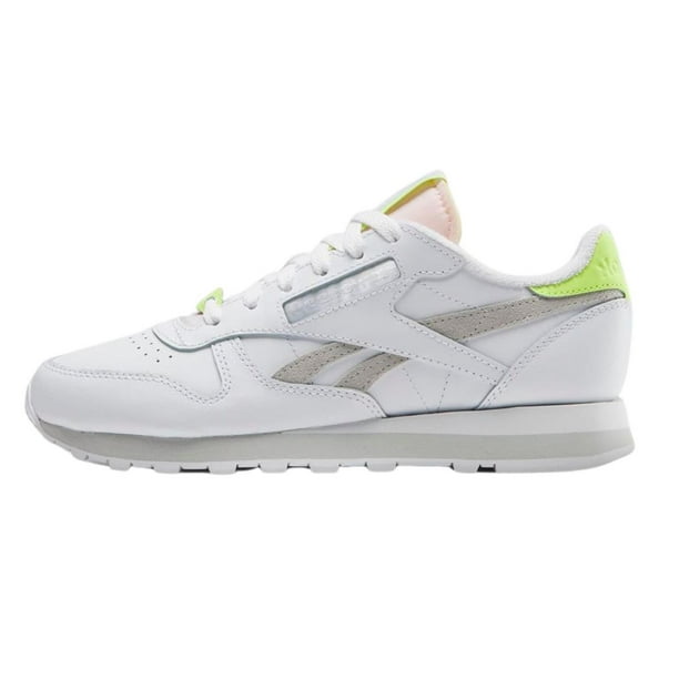 Tenis Reebok Classic Leather Neon Mujer blanco 23.5