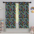 thumbnail image 5 of Blackout Kids Curtains,Colorful Cartoon Dinosaurs with ColorBlocks Pattern Childrens Insulated Curtains Set Of 2,Bedroom Essentials,Toddler Room Decor 42"x63", 5 of 5