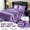 Purple, variant on Silky Satin Bed Sheet Set, 4 Pieces Cooling Satin Sheets with Deep Pocket, Ultra Soft & Wrinkle Resistant-Purple
